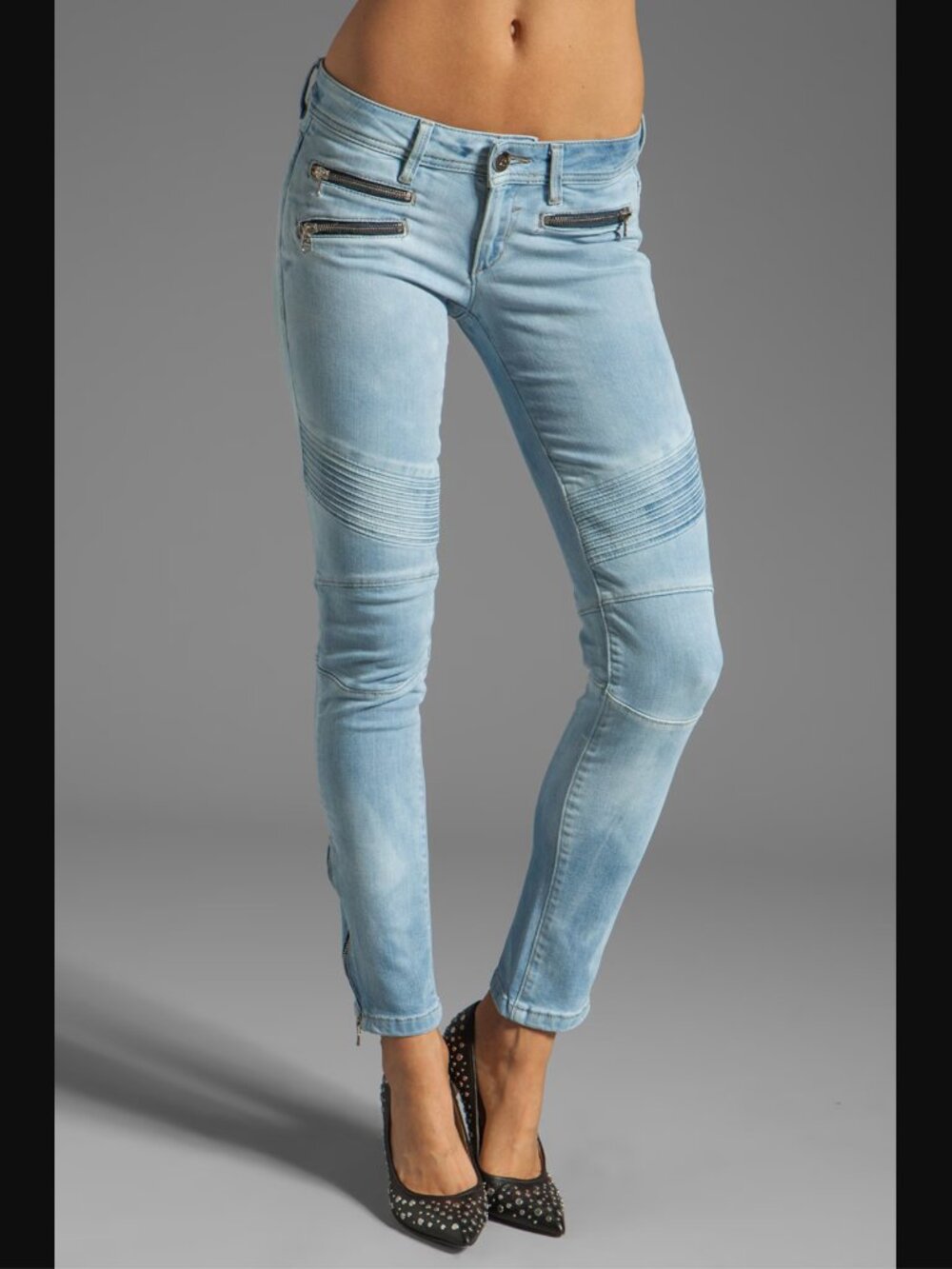 DL1961 Hazel Moto Skinny Jeans Chopper Ankle Zip Size 28